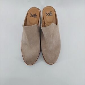 Sofft Nicki Women's Tan Suede Mules Size 7 1/2 Upper Leather